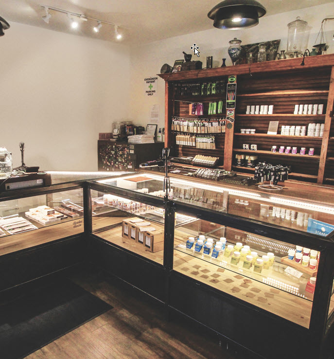 Cannabis counter in store
